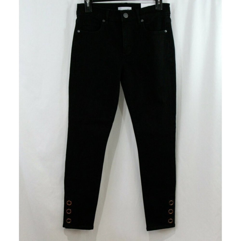 NWT LOFT Womens Black Embellished Skinny Jeans 4 - Picture 1 of 7